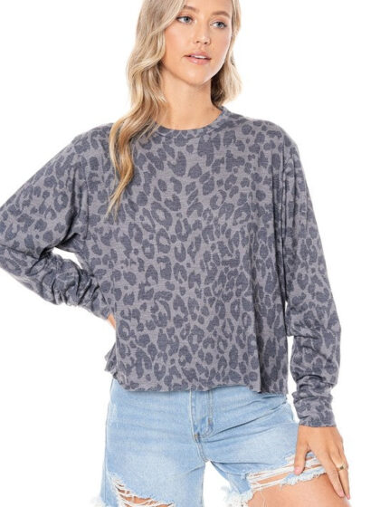 Good Times Charcoal Leopard Print Top - SALE