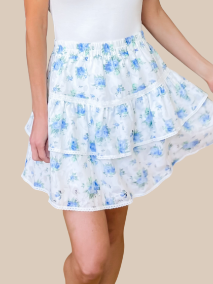 Love Shack Floral Print Mini Skirt - FINAL SALE