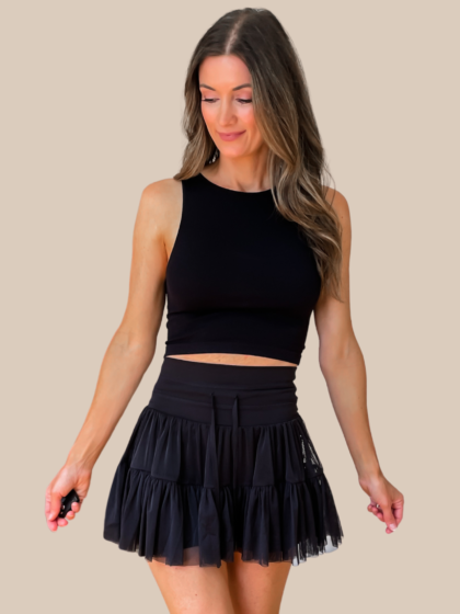 POPFLEX Pirouette Skort - Black