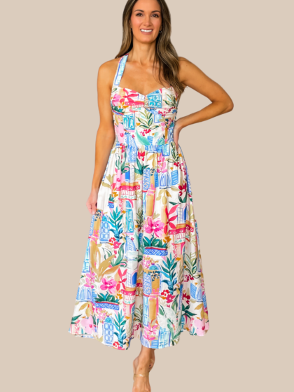Sweet Summer Halter Midi Dress