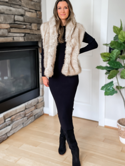 Aspen Faux Fur Vest - Stone