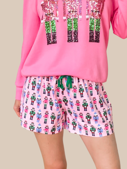 Nutcracker Pink Pajama Shorts